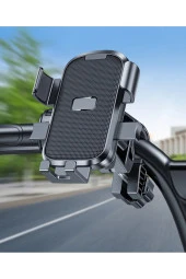 resolut Otomatik kilitli gidon bağlantılı motorsiklet telefon tutucu 4.7-7.2 inç arası telefonlara uyumlu thumbnail 4