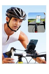 SUPORTE Gidon Bağlantılı Otomatik Kilitli Motorsiklet Telefon Tutucu 4.7-7.2 inç arası telefonlara uyumlu - 4