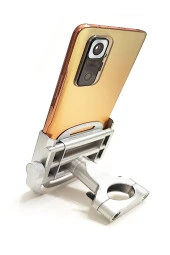 resolut Alüminyum Gövdeli Gidon Bağlantılı Telefon Tutucu Yeni Model Gri thumbnail 1