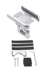 Powertec Alüminyum Gövdeli Gidon Bağlantılı Full metal Motosiklet-bisiklet Telefon Tutucu Gri - 5