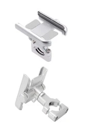 Powertec Alüminyum Gövdeli Gidon Bağlantılı Full metal Motosiklet-bisiklet Telefon Tutucu Gri - 6