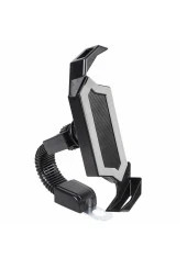 Powertec Ayna Bağlantılı Motorsiklet Telefon Tutucu Kilit Özellikli Telefon Tutacağı 4.7-6.8 inç thumbnail 1