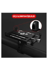 resolut Bisiklet Motorsiklet Gidon metal Vidali siyah Telefon Tutucu Kr01 - 3