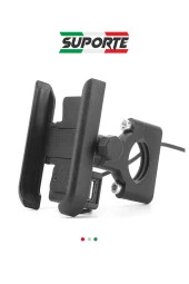 SUPORTE Motosiklet Telefon Tutucu Usb Şarjlı Alüminyum Alaşım Gidon Bağlantılı thumbnail 1