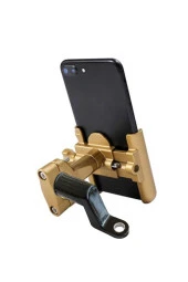 Powertec Gidon Ve Ayna Bağlantılı Alüminyum Gövdeli Gold Renk Motosiklet-bisiklet Telefon Tutucu thumbnail 1