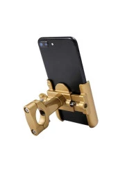 Powertec Gidon Ve Ayna Bağlantılı Alüminyum Gövdeli Gold Renk Motosiklet-bisiklet Telefon Tutucu thumbnail 2
