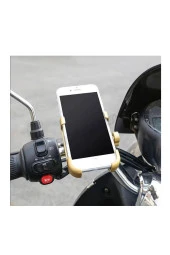 resolut Motosiklet Telefon Tutucu Usb Şarjlı Alüminyum Alaşım Gidon Ve Ayna Bağlantılı thumbnail 4