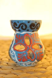 Buhardanlık Seramik El İşi Çini Motifli Buhurdanlık Mini MKS thumbnail 1