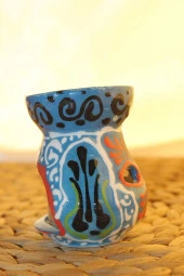 Buhardanlık Seramik El İşi Çini Motifli Buhurdanlık Mini MKS thumbnail 2