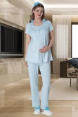 Mecit 6060 Bayan Mavi Sabahlık Gecelik Pijama Hamile Lohusa Set thumbnail 4