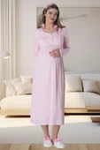 Mecit 6060 Bayan Pembe Sabahlık Gecelik Pijama Hamile Lohusa Set - 5