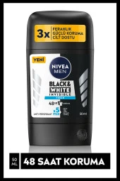 Nivea Men Erkek Stick Deodorant Black&White Invisible Fresh ,48 Saat Anti-perspirant Koruma ,50ml thumbnail 6