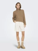 ONLY Bayan Keten Şort 15278792 thumbnail 1