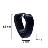 Çelik Halka Küpe 316L Siyah Kalp Şeklinde Halka Model UNK-705 - 4