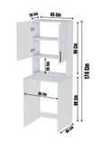 Moonlife Üst Dolaplı Çok Amaçlı Çamaşır Makinesi Dolabı Beyaz - 6