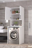 Moonlife Üst Dolaplı Çok Amaçlı Çamaşır Makinesi Dolabı Beyaz - 3