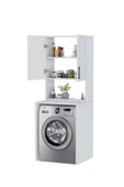 Moonlife Üst Dolaplı Çok Amaçlı Çamaşır Makinesi Dolabı Beyaz - 5