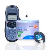 Dymo Letratag Etiket Yazcı ve 10 Adet EcotagPlus Şerit Etiket 12 mm x 4 mt Plastik Mavi - 1