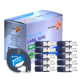 Dymo Letratag Etiket Yazcı ve 10 Adet EcotagPlus Şerit Etiket 12 mm x 4 mt Plastik Mavi - 4