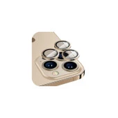 SHAZA Iphone 14 Pro / 14 Pro Max İle Uyumlu Darbeye Dayanıklı Mekanizmalı Safir Kamera Lens Koruyucu Gold - 1