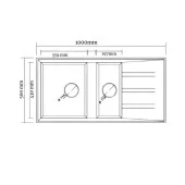 RealStone P013 Salda 100 1,5 Gözlü Granit Mutfak Eviyesi Antrasit 100 x 50 Cm - 2