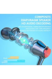 kablosuz kulaklıklar boyun bandı Bluetooth 5.2 kulaklık Mic ile spor kulaklık gürültü azaltma - 5