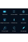 TWS kablosuz Bluetooth kulaklık LED dokunmatik Stereo gürültü önleyici kulaklık spor kulaklık - 4