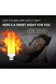 USB LED ışığı alev yanıp sönen mum ışıkları lamba için güç banka kamp aydınlatma çakmak etkisi ışık - 6
