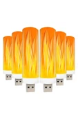 USB LED ışığı alev yanıp sönen mum ışıkları lamba için güç banka kamp aydınlatma çakmak etkisi ışık - 2
