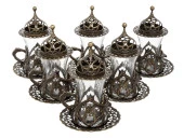 6'LI KULPLU ÇAY SETİ ANTİK SARI GRUPLAR - 2