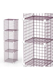 4 Bölmeli Tel Küp Çok Amaçlı Organizer Raf Pembe 33cm Mutfak, Oyuncak, Kiler, Depolama Rafı - 6