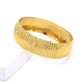22 Ayar Altın Kaplama Noktalı Bilezik 2 CM Kalınlık BLZ-3015 - 5