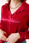 Saten Gömlek Bordo thumbnail 4