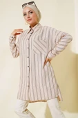 Çift Çizgili Tunik Bej thumbnail 1