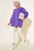 İki İplik Düz Tunik Mor thumbnail 2