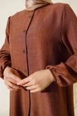 Hakim Yaka Düğmeli İkili Takım Kahve thumbnail 4