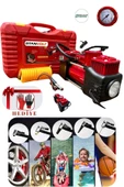 Çift Silindirli Lastik Şişirme Oto Kamyon 12V 150 PSI Ağır Hizmet Tipi Çantalı Hava Kompresörü - 1