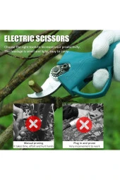 Profesyonel Çift Akülü Kömürsüz Motor Dijital Emniyetli Akülü Dal Kesme Makası - 2