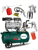 Klpro Sessiz Hava Kompresörü Klk50s 1 Hp 50 Lt 8 Bar Havalı Set Hediyeli - 1