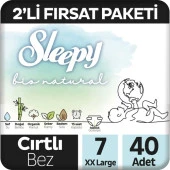 Sleepy Bio Natural Fırsat Paketi 7 XXL Beden Bebek Bezi 40'lı - 1