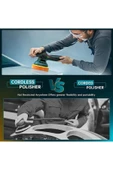 Orbital Kablosuz Akülü Lityum 2x Batarya 6 Devir Ayarlı Detay Pasta Cila Polisaj Makinesi Ful Takım thumbnail 6