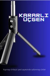 Qpen ZP23 Ayarlanabilir BT 4.0 Kontrollü Tripodlu Selfie Çubuğu thumbnail 3