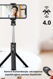 Qpen ZP23 Ayarlanabilir BT 4.0 Kontrollü Tripodlu Selfie Çubuğu thumbnail 6