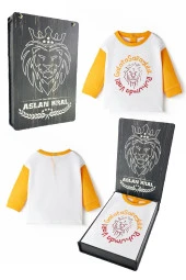 Galatasaray Orijinal Sarı Beyaz Sweat Hediyelik Ahşap Kutulu - 1