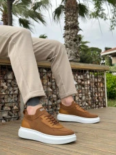 BA0812 Özel Örme Triko Tarz Taba Renk Spor Ayakkabı - 1