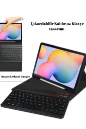 Qpen Samsung Galaxy X200 Tab A8 Uyumlu 10.5 inç Klavyeli Tablet Kılıf thumbnail 5