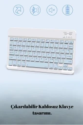 Qpen Samsung Galaxy X200 Tab A8 Uyumlu 10.5 inç Klavyeli Tablet Kılıf thumbnail 11