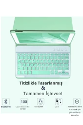Qpen iPad 10.2 inç (7.nesil) Uyumlu Klavyeli Tablet Kılıfı thumbnail 3