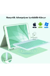 Qpen iPad 10.2 inç (9.nesil) Uyumlu Klavyeli Tablet Kılıfı thumbnail 2
