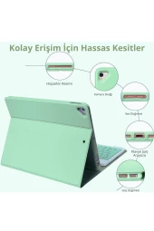 Qpen iPad 10.2 inç (9.nesil) Uyumlu Klavyeli Tablet Kılıfı thumbnail 4
